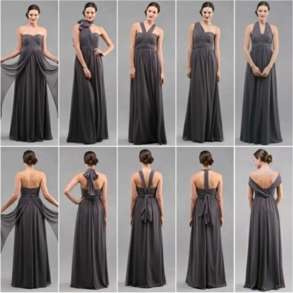 Jenny Yoo Aidan Convertible Black Bridesmaid Dress Size 10 - Picture 10 of 10
